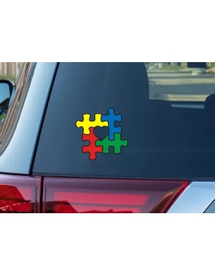 Caring autism adhesive sticker